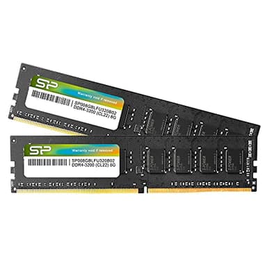 Silicon Power SP016GBLFU320B22 - Kit di memoria DDR4 da 16 GB (2 x 8 GB) 3200 MHz (PC4-25600) CL22 UDIMM 288 pin