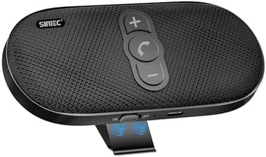 SUNITEC Vivavoce per auto Bluetooth 5.1 con clip Wireless vivavoce si collega a Siri & Google Assistant Supporto Auto ON Off Altoparlante forte 6W per GPS Musica Telefono