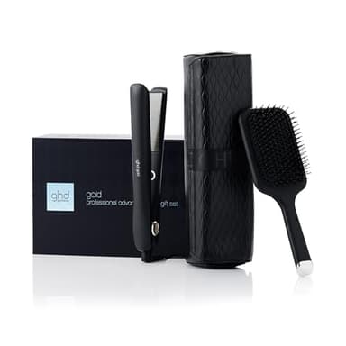 ghd Gold Gift Set - Include piastra professionale, spazzola e custodia resistente al calore - Capelli lisci, setosi e lucenti - Idea regalo per lei - Adatto a tutti i tipi di capelli