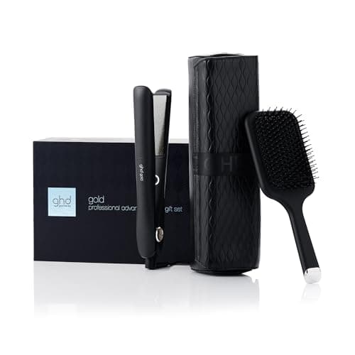 ghd Gold Gift Set - Include piastra professionale, spazzola e custodia resistente al calore - Capelli lisci, setosi e lucenti - Idea regalo per lei - Adatto a tutti i tipi di capelli