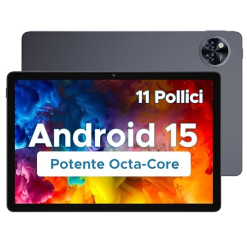DOOGEE U11 Tablet Android 15 Ultimo, 11 Pollici IPS, 16(4+12)GB+128GB/TF 2TB Octa-Core, 8580mAh Tablet PC 13MP+5MP Widevine L1 Tablet in Offerta, Dual Speakers, 90HZ/OTG/WiFi/Face Unlock/BT5.0 Grigio
