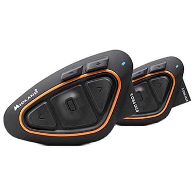 Midland BTX1 Pro S Twin C1411.05, Interfono Moto Bluetooth Doppio, Auricolari Casco Impermeabili IPX6, Cancellazione del Rumore, Moto a Moto, Batteria 23h, Portata 800 m, Radio FM via App