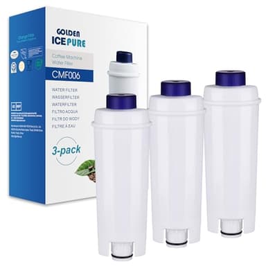 GOLDEN ICEPURE Filtro Acqua per Macchine da Caffè Compatibile Con De'Longhi DLSC002/SER3017 & 5513292811, Compatibile con De Longhi/ECAM/ESAM/ETAM/BCO, Serie EC, 3 pezzi