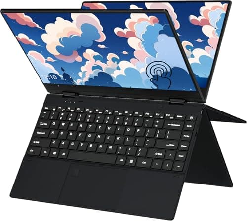 KUMNOSAL Laptop 2 in 1 14'', PC Portatile Convertibile Touch a 360°, 8GB RAM, 512GB SSD, Notebook Pentium Processore, Lettore di impronte digitali/laptop touchscreen con tastiera