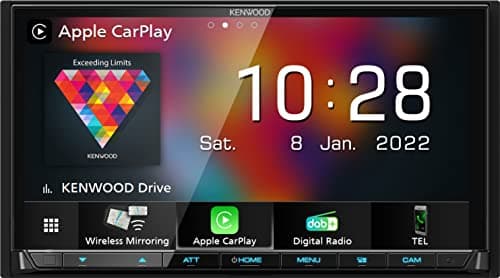 Monitor per auto digitale multimediale con display WVGA da 7,0", connessioni smartphone wireless migliorate, Bluetooth e radio digitale DAB