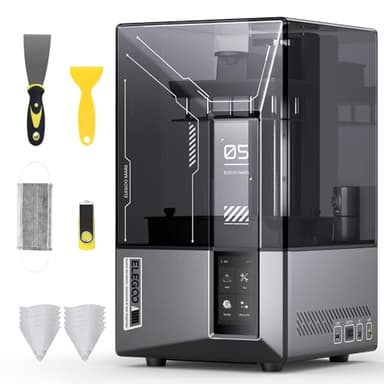 ELEGOO Mars 5 Ultra MSLA Resin 3D Stampante 3D, 9 K 7 pollici, Mono LCD, stampa ad alta velocità 150 mm/h, fotocamera intelligente intelligente, trasmissione WiFi, livellamento automatico, dimensioni