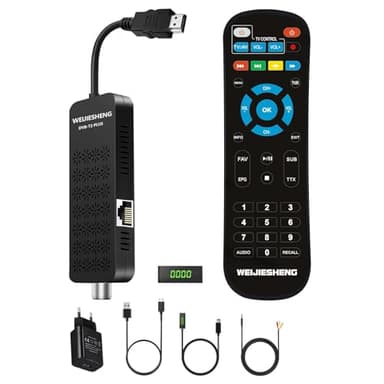 Decoder Digitale Terrestre 2025,Decoder per tv,Decoder DVB-T2,HD 1080P H.265 HEVC Main 10-Bit,Supporta le Funzioni USB WiFi/DLNA/Ethernet/PVR/Multimedia [Telecomando 2-in-1 con controllo TV]