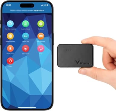 Winnes 4G Mini GPS 1500mAh Micro Localizzatori GPS Tracker con Scheda SIM,incorporato Magnetica,APP Non limitato dalla Distanza Tracking in Tempo Reale per auto Portafoglio Valigia Bambini