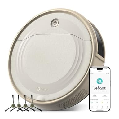 LEFANT M310 Robot Aspirapolvere 4500Pa,Evita Precisamente gli Ostacoli,Autonomia 180min,Wi-Fi/App, Antigroviglio Ideale per Peli di Animali Domestici, Peli e Pavimenti Duri,Champagne