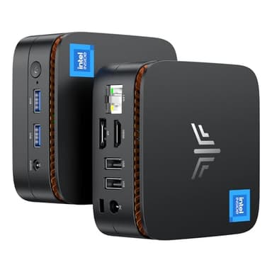 NiPoGi E1 Mini PC Twin Lake N150 (Meglio di N100,3,6 GHz) W-11 Pro 8 GB RAM/256 GB M.2 SSD, Mini computer DP 1.4+HDMI 2.0 Desktop PC 2.4+5G WiFi,BT4.2/RJ45,4K@60HZ UHD Dual Display per Ufficio