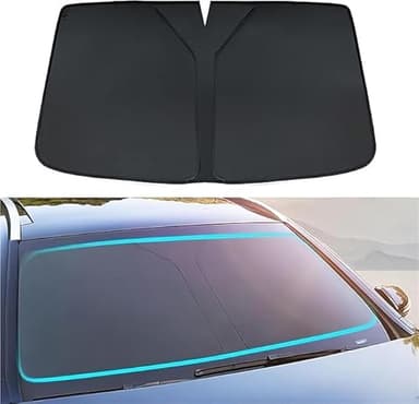 WUHHBPOL Parasole per Parabrezza per Jeep Avenger 2022-2024, Parasole Auto Parabrezza Interno Protettore Contro i Raggi UV, Parasole Pieghevole e Portabile Plegable,Black