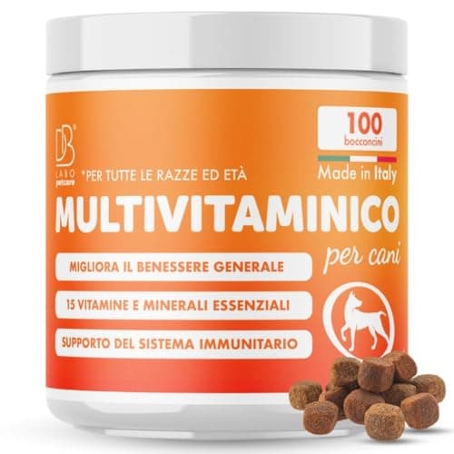 Db Labo Multivitaminico Cane 100 Bocconcini Per Facile Assunzione - Integratori per Cani Completi - 15 Vitamine per Cani e Minerali Essenziali - Integratori per Cane Pelle e Pelo, Sistema Immunitario