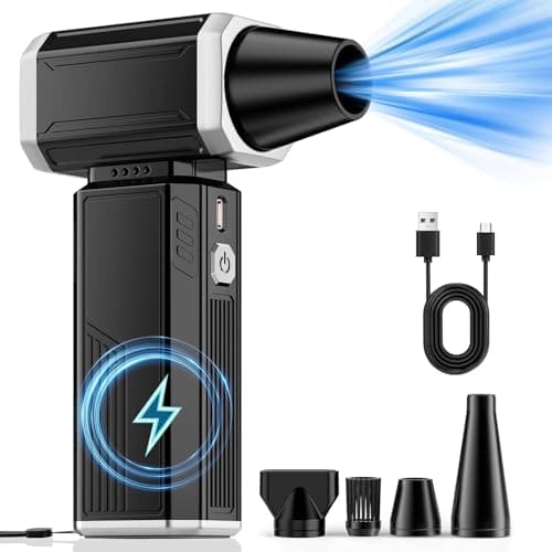 Huyyiel Spolverino ad Aria Compressa, Potente Velocità Senza Livello 180000 Giri Aria Compressa Batterie di Grande Capacità Soffiatore di Polvere per Computer Auto Cordless Electric Air Duster