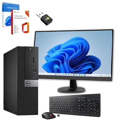 Bundle Computer SFF | Intel Core i7 | Ram 32gb | SSD 1 tera | Win 11 Pro + Monitor 27" FullHD + Kit Mouse e tastiera Italiano Office Wifi e Bluetooth