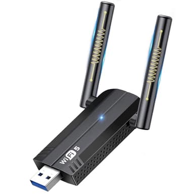 KiWiBiRD Chiavetta USB 3.0 WiFi per PC fisso, antenna WiFi chiavetta internet, pennetta ricevitore adattatore WiFi 1300Mbps 5G 2.4G Hz compatibile con PC portatile gaming Windows 11/10/8.1/7/Vista/XP