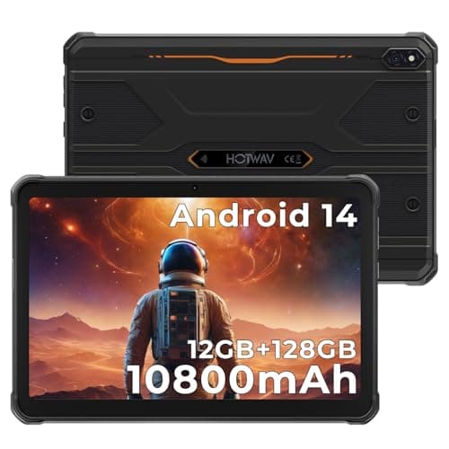 HOTWAV R8 2024 Rugged Tablet 10.1 pollici Android 14 Tablet PC Robusto 10800mAh, 12GB+128GB Octa-core 1TB Espandibile IP68/69K Tablet Impermeabile 13MP 4G Dual SIM 5G WiFi Face ID/OTG/GPS