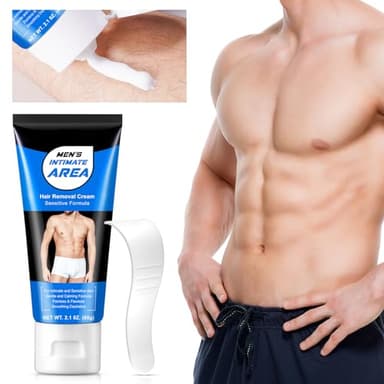Crema Depilatoria Uomo Parti Intime, Da Per Capelli Indesiderati In Ascelle,Parti Private,Zona Pubica E Bikini,Adatto a Tutti i Tipi Di Pelle
