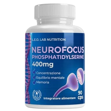 Fosfatidilserina Pura 400mg 90cps - Integratore Nootropico Forte per la Mente: Concentrazione, Memoria e per Abbassare il Cortisolo