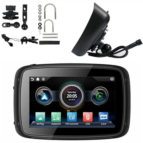 Navigatore Per Moto Da 5" Carplay Wireless Android Auto, Lettore Radio GPS, WIFI 4G USB, Bluetooth, Indicazioni Vocali Passo-passo, Proiezione Wireless, Telefono Vivavoce, FM
