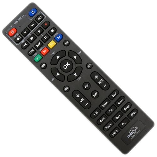 DigiQuest - Telecomando originale adatto per DigiQuest Q10, Q20, Q30, TI9, funzionamento ergonomico per ricevitore Digi Quest, tasti programmabili e funzione 2 in 1 per TV TLC127