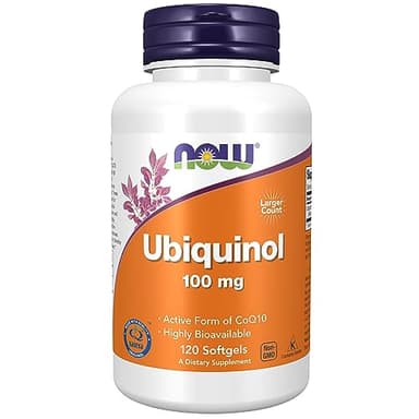 Now Foods, Ubiquinol, 100 mg, 120 Capsule molli, Testato in Laboratorio, Coenzima Q10, Senza Glutine, Senza Soia, non OGM