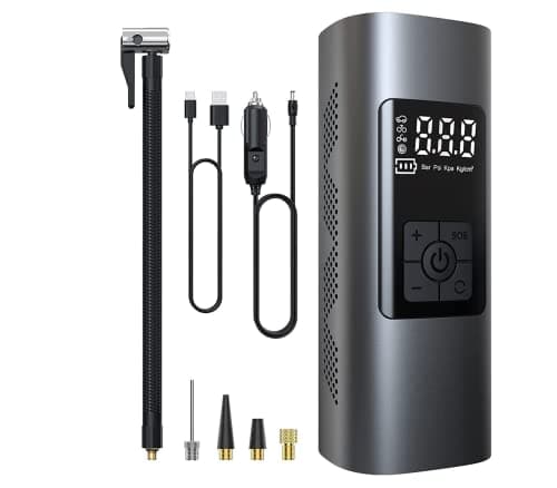 CLICLED Mini Compressore ad Aria Auto Portatile Gonfiatore Ricaricabile Display LED Auto 6000 mAh 150psi