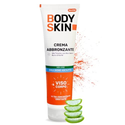 Crema Abbronzante Viso e Corpo con Tirosina e Aloe Vera | Creme abbronzanti senza protezione Body Skin | Crema super abbronzante corpo e viso | Abbronzante corpo e viso | Acceleratori di abbronzatura