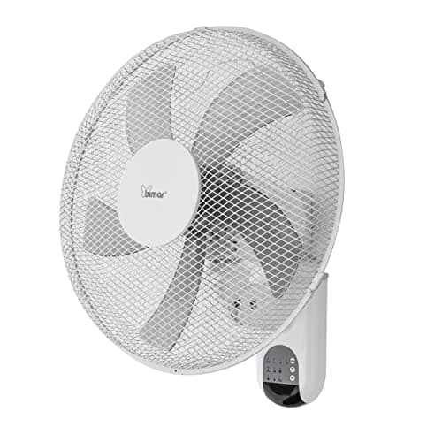 bimar VM45 Ventilatore da Parete con Telecomando, Elica Ø 40 cm con 5 Pale, 3 velocità e 3 modalità, Comandi Elettronici, Timer, Funzione Sleep, Oscillazione Destra Sinistra, Kit Fissaggio Incluso