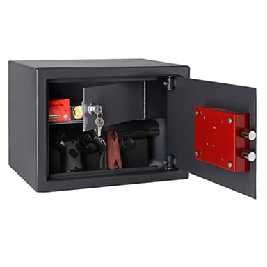 Cassaforte con Serratura a Chiave per Pistole e Munizioni Brihard - 25x35x25cm - Capacità 20L - Resistente e con Pareti Spesse per la Casa e l'auto