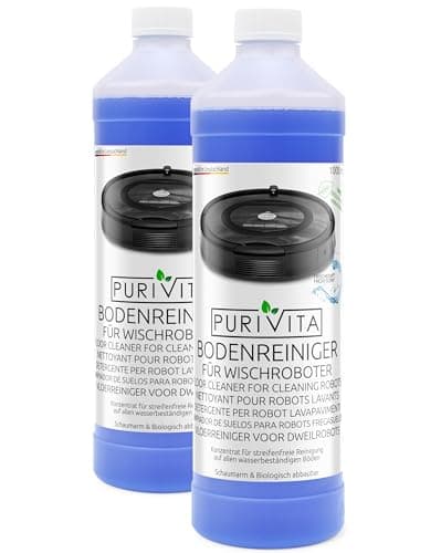 Detergente Robot Lavapavimenti Concentrato - 2000 ml per una pulizia senza aloni e sostenibile - Adatto a TUTTI i robot pulitori con funzione di lavaggio e aspirazione