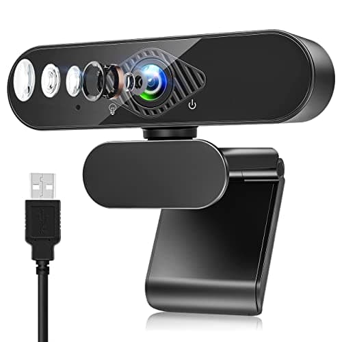 Dancial Webcam, Webcam per PC con Microfono 1080P con Video Camera USB 2.0 per Laptop, Desktop, Smart TV per Videochiamate, Conferenza, Studio e Lavoro