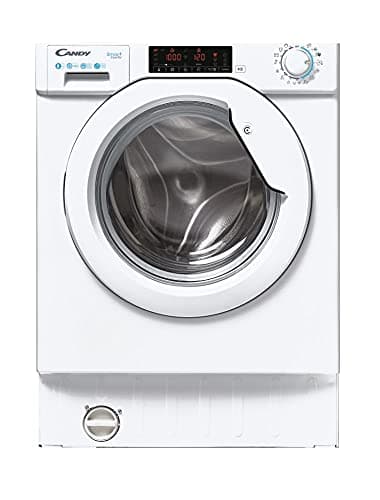 Candy CBW 48TWME-S - Lavatrice Carica Frontale da incasso, 8 kg, 1400 rpm, Motore BPM Inverter, 48 dba, Display Touch, 15 programmi, Classe energetica A, Bianco, 60 x 82 x 52 cm