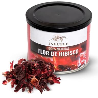 Fiori di Ibisco 100g - Fiori di Giamaica per Tè Freddo - Acqua di Giamaica - Infusione Tè di Ibisco - Dieta Detox Drenante - Antiossidante 100% Naturale