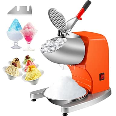 VEVOR Macchina Tritaghiaccio Elettrico Commerciale 300W per Granite Bevande Alimenti Cocktail Produttività 100kg/h, Tritaghiaccio per Granite a Neve Elettrico 4 Lame in Acciaio Inox 390 x 260 x 310mm