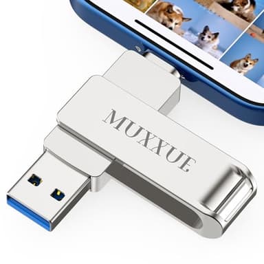 3 in 1 Chiavetta USB per iphone 256GB, MUXXUE Memoria Esterna iphone, Chiavetta USB iphone Memoria Esterna per iphone, i Pad, USB C, telefono Android, PC, Tablet, Computer