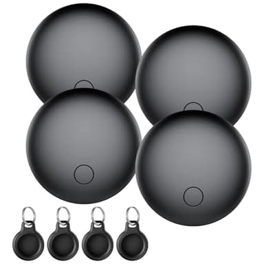 Air Tag 4 Pezzi compatibile con Apple Dov'è (Solo IOS), Bluetooth Localizzatore per Portafogli, Chiavi, Zaini, Bagagli, Segnale Acustico, Posizionamento Globale, IP67, Batteria Sostituibile