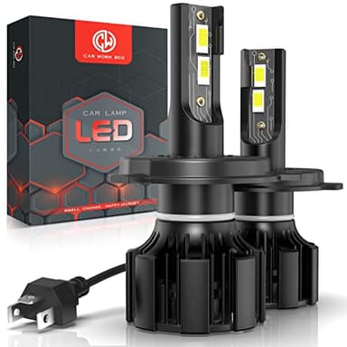 CAR WORK BOX H4 LED 15000LM Lampadine per Fari Auto, 80W 12V, 6500K Bianco Freddo