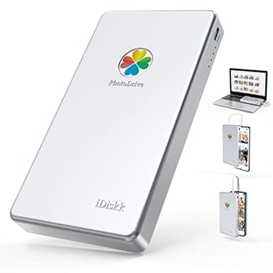 iDiskk 2TB (2000GB) disco rigido esterno iPhone Lightning, cavo integrato 3 in 1 certificato MFi * 3 dischi rigidi USB-C portatili, per iPhone/iPad/Mac/PC e telefoni TYPE-C più recenti