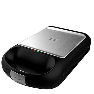 Cecotec Piastra Rock'nToast Family 4 sandwiches con rifiniture in acciaio inossidabile, 1500 W di potenza e rivestimento antiaderente.