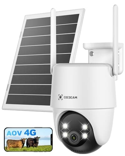 COCOCAM 24/7 Registrazione AOV 4G LTE Telecamera Esterno con Batteria 15000mAh Pannello Solare 8W, 2K PTZ, Rilevamento AI, Tracking AI, Visione Notturna 30 Metri, Scheda eSIM Inclusa (NO WIFI)