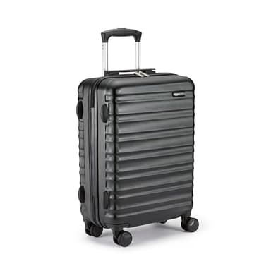 Amazon Basics Trolley rigido utilizzabile come bagaglio a mano, approvato da Ryanair e dalla maggior parte delle altre compagnie aree low cost, 55 x 40 x 20 cm, nero