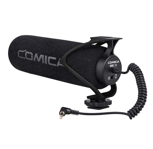 COMICA CVM-V30 LITE Video microfono Super-sulla fotocamera Shotgun microfono a condensatore cardioide per Canon Nikon Sony Panasonic fotocamera/DSLR/smartphone con 3,5 mm Jack