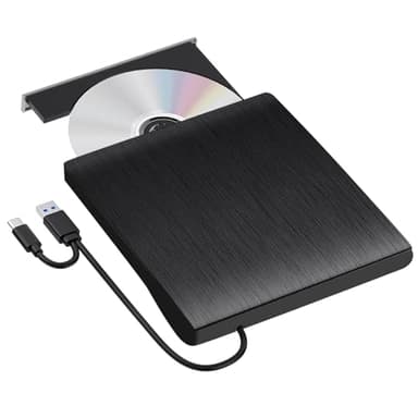XIAOXIN Lettore Masterizzatore Unità Esterna USB 3.0&Type C Lettore CD/DVD -/+RW per PC Portatile,Laptop,Desktop per Windows 11/10/8.1/7/XP/Vista/Linux/MacOS