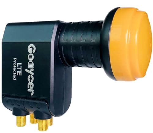 Goaycer LNB 4 Uscite Digitale HD 4K, Con Filtro LTE, Spina Dorata, Protezione dalle intemperie, 3D, Qualità premium