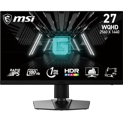 MSI G272QPF E2 Monitor Gaming da 27" WQHD - Pannello Rapid IPS (2560 x 1440), 180 Hz / 1ms GtG, Gamut di Colori 125% sRGB, Adaptive-Sync - DP 1.4, HDMI 2.0b CEC