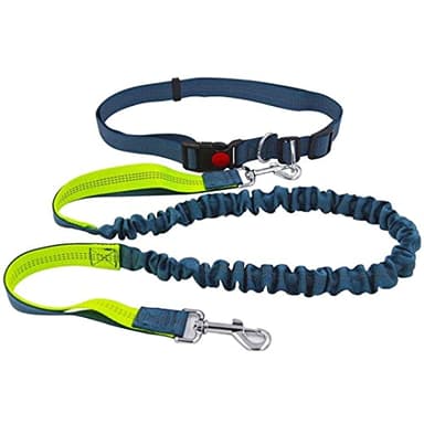 Sudepets - Cinghie per cani a mani libere per corsa, camminata, trekking, cintura in vita regolabile e cinghia elastica con doppia impugnatura resistente, cuciture riflettenti,