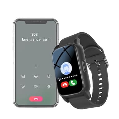 Dispositivi Di Avviso Di Caduta Per Anziani, Orologio GPS Per Anziani Con Rilevamento Cadute, Videochiamata HD, Impermeabile IP67 E Chiamata Vocale HD, Idee Regalo Signora Anziana ,25.8*2CM,Black