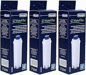 De Longhi Coffee Machine Water Filter, Filtro Addolcitore Acqua, Ricambio Filtro Macchina Caffè, per Macchine da Caffè Automatiche della Serie Ecam, Pacchetto da 3 Filtri per l'Acqua