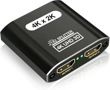 Splitter HDMI 1 in 2 out：Alluminio 4K sdoppiatore hdmi 1 ingresso 2 uscite per doppio monitor -1 sorgente a 2 display Solo specchio/duplicato, supporta 3D e 1080P per Xbox, PS4, Fire Stick HDTV