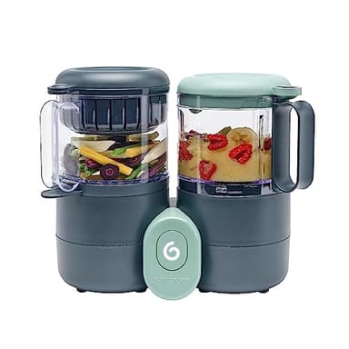 Babymoov Nutribaby One Robot Multifunzione 4 in 1 - Cuocivapore - Frullatore - Riscalda Gli Omogeneizzati - Scongela, Ottimo per lo Svezzamento del Bambino, Polipropilene, Grigio